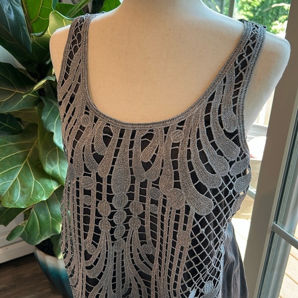 Express Grey/Silver Embellished Women's Tank Top- Size Medium - Picture 2 of 8